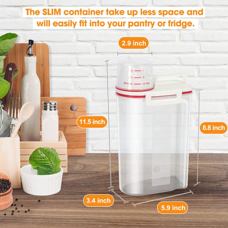TBMax Rice Storage Container, Airtight Cereal Container Dispenser with Pourable Spout + Measuring Cup, BPA Free Plastic Storage Bin for Pantry Organization and Storage - Image 4